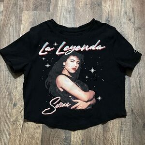 Black Graphic Crop Top